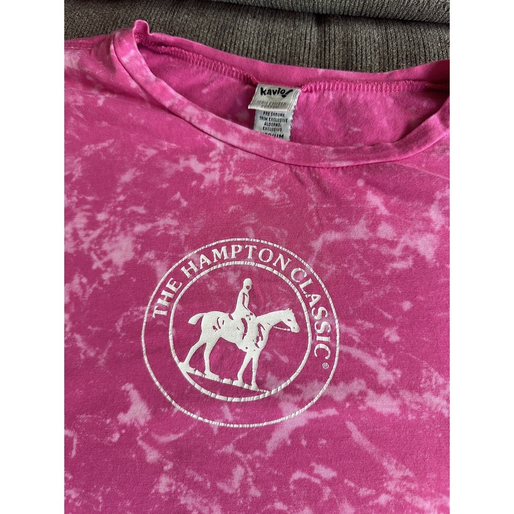 Vintage Pink Tie Dye Hampton Classic Shirt Youth M 10-12 Horse Show Equestrian - Picture 2 of 3